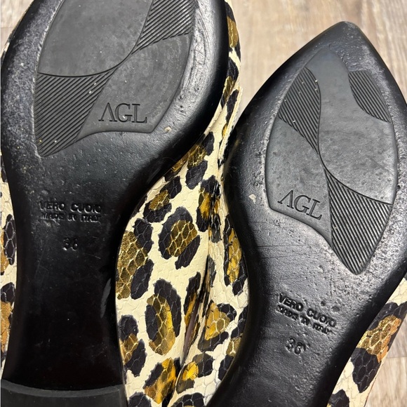 AGL Italian Loafers Metallic Leopard Print - Picture 6 of 8